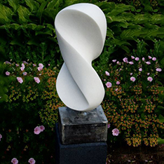 white modern abstract stone sculpture